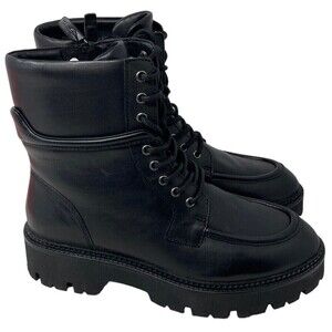 NEW Tamaris Shanlie Women's Size 10 Combat Boots Leather Black Lace Up 41 EU